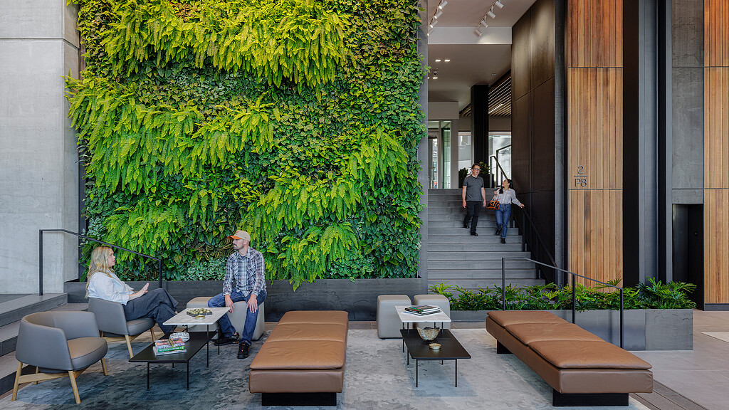 People sitting on the stairs.