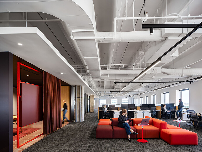 A group of people in a room.