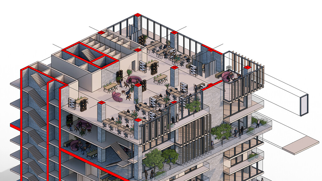 Illustration of a conceptual building.