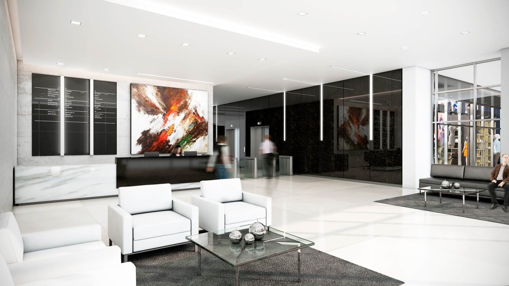 A modern looking living room.