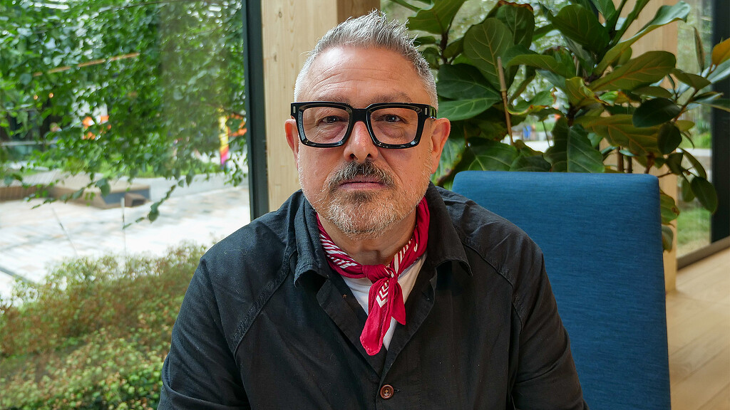 A man wearing glasses.