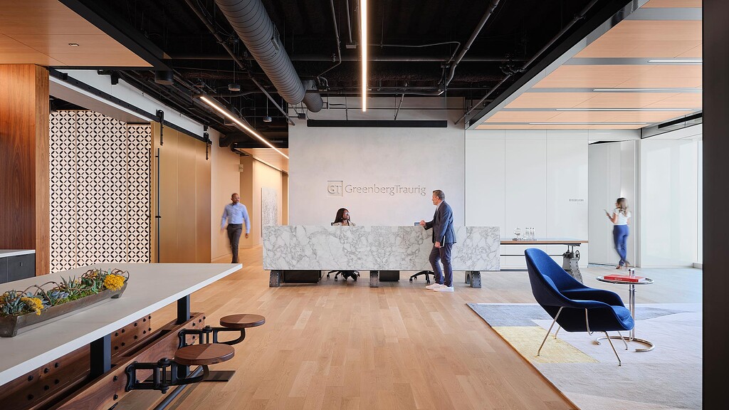 A group of people in a room.