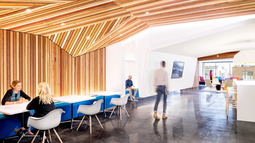 A group of people in a room.