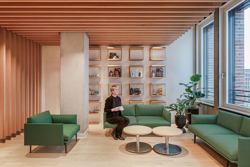 A person sitting in a room.