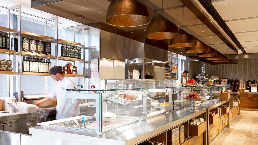 A chef in a kitchen.