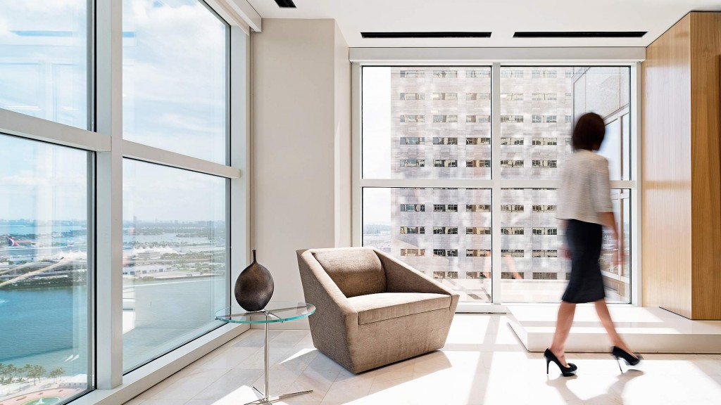 A person walking in a room.