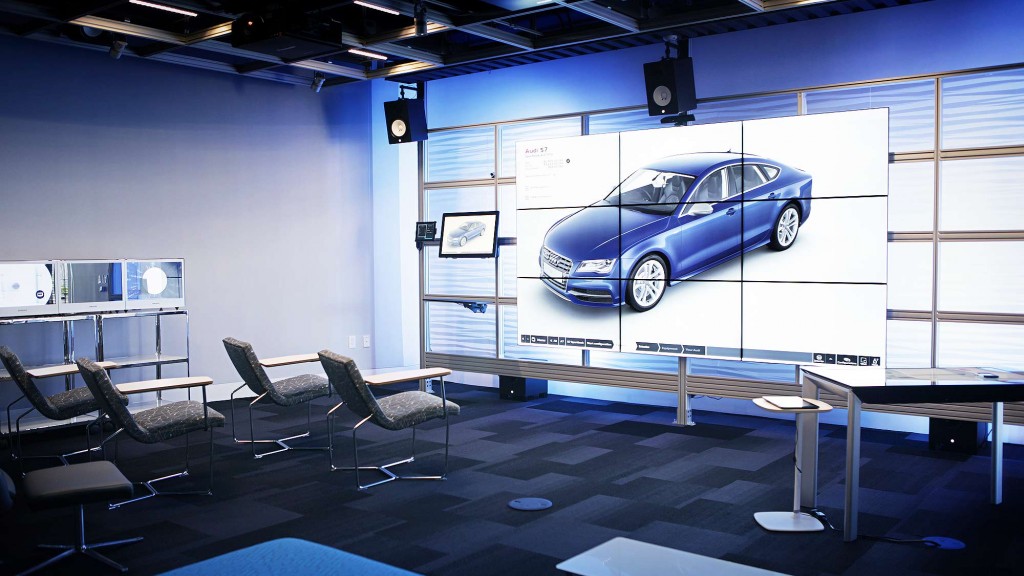 A car on a stage.