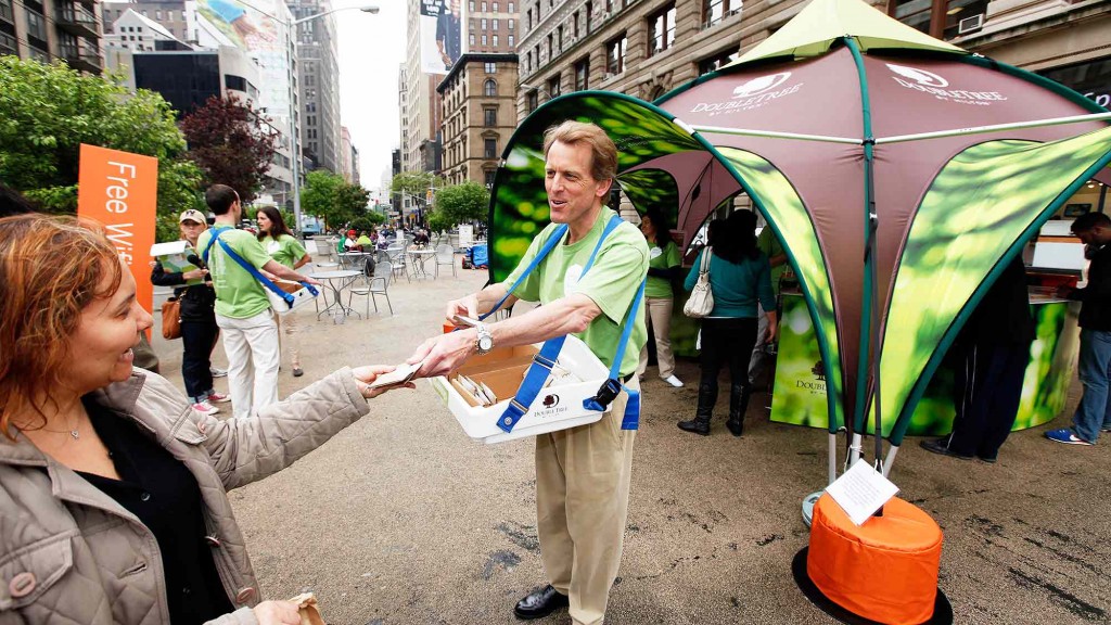 A person holding a flag.