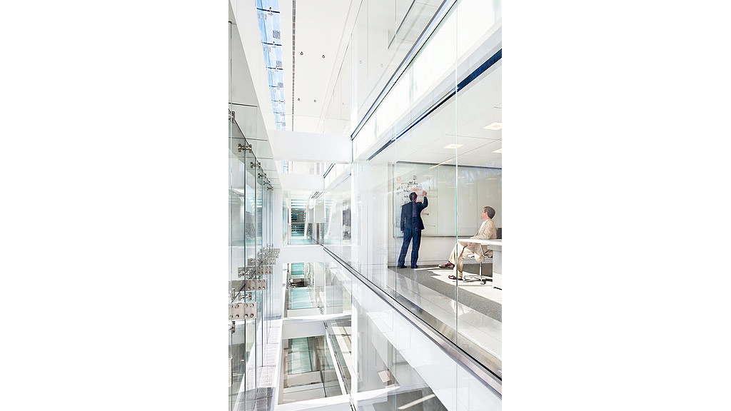 A few people in a room.