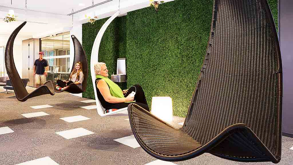 A person sitting in a chair.