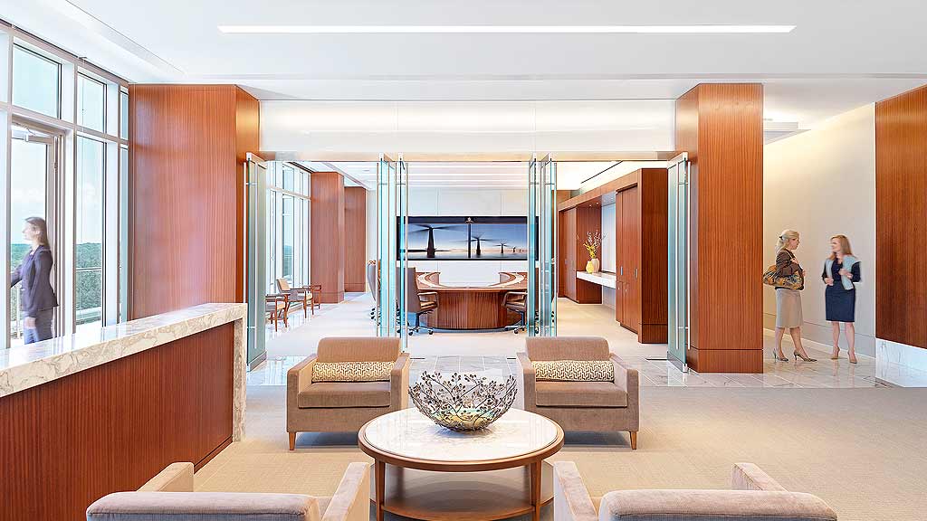 A group of people in a room.