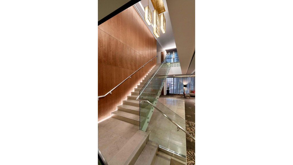 A staircase in a building.