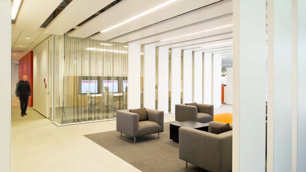 A person walking in a room.