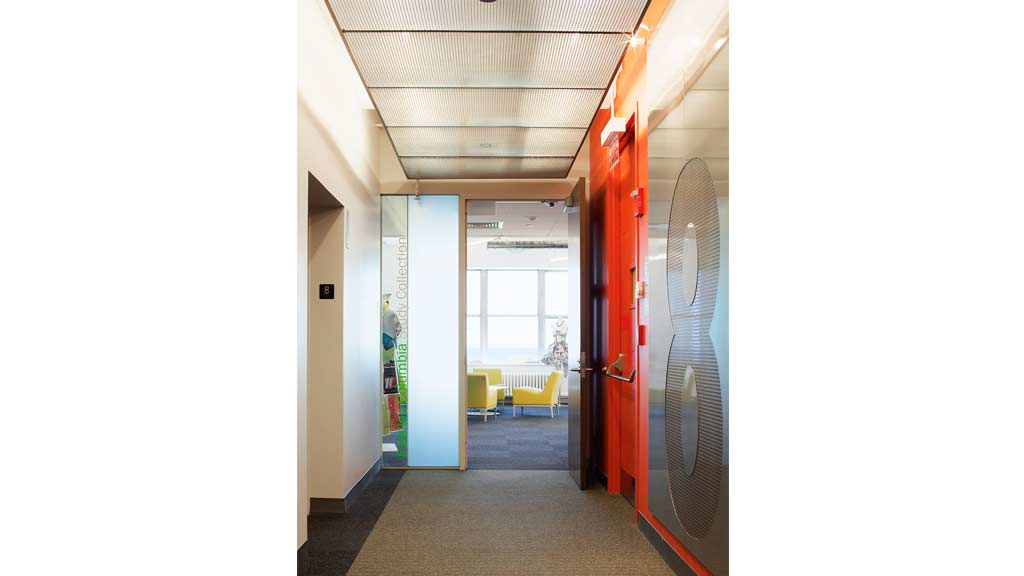 A hallway with a window.