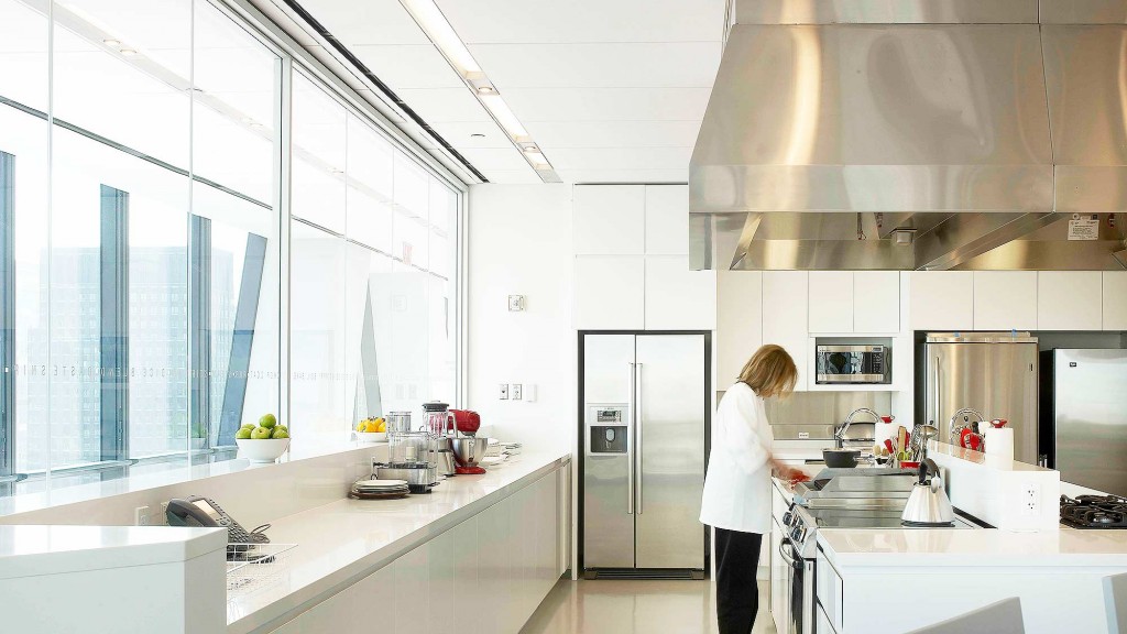 A person in a kitchen.