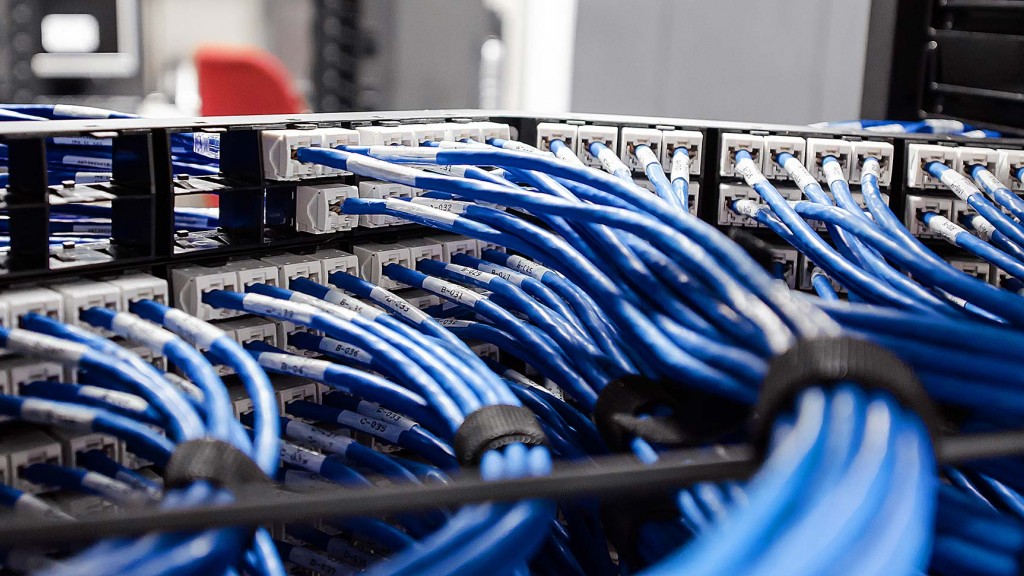 A bunch of blue wires.