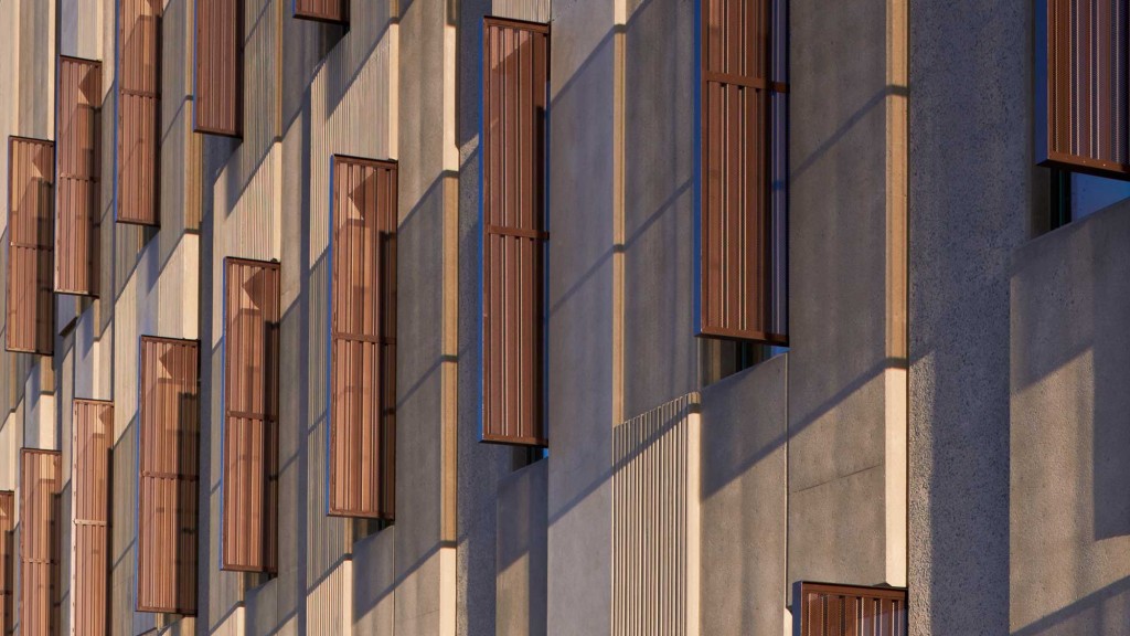 A building with many windows.