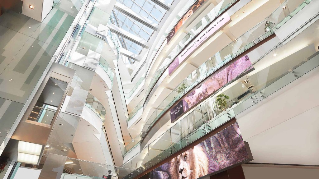A building with a large glass ceiling.