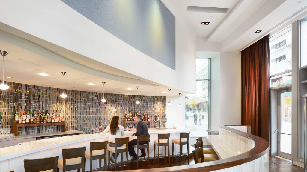 A couple sitting at a table.