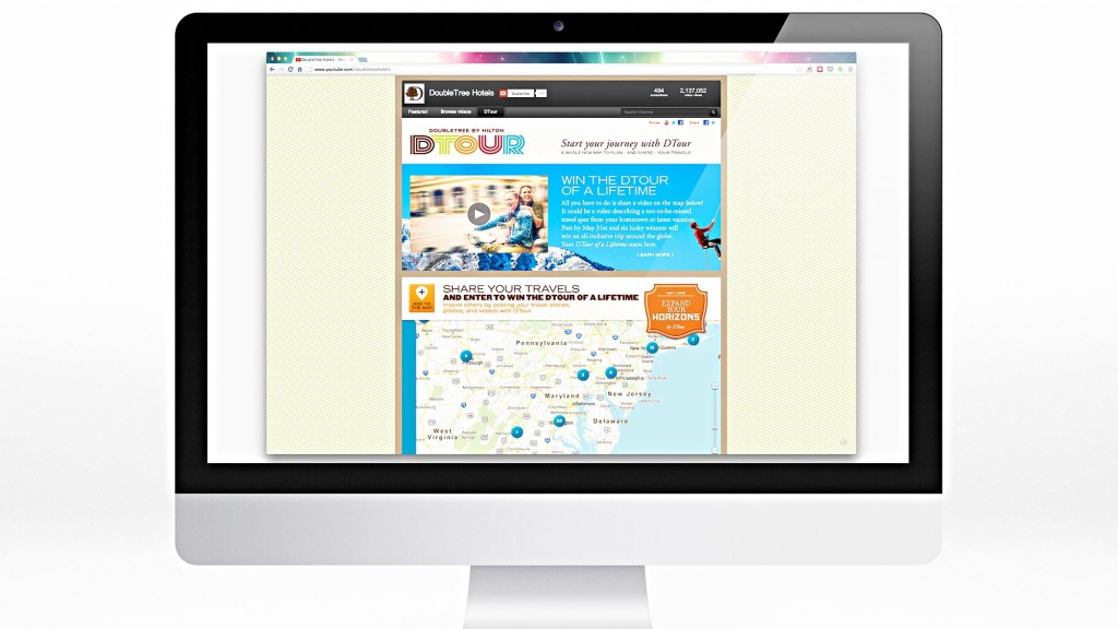 A computer monitor with a menu.