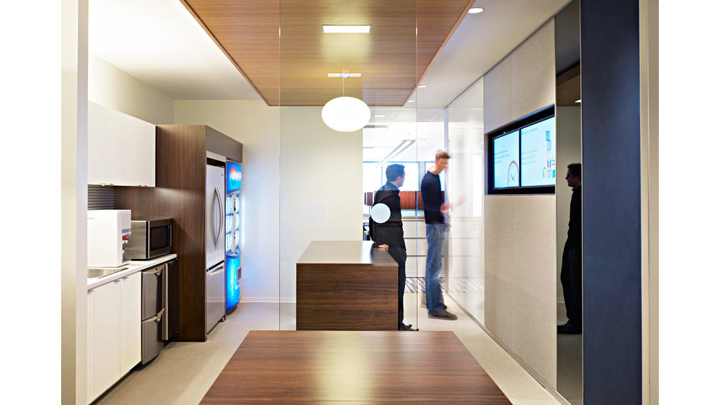 A few people in a room.