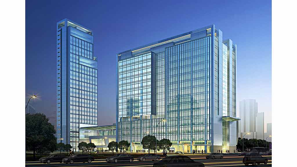 A few tall buildings.