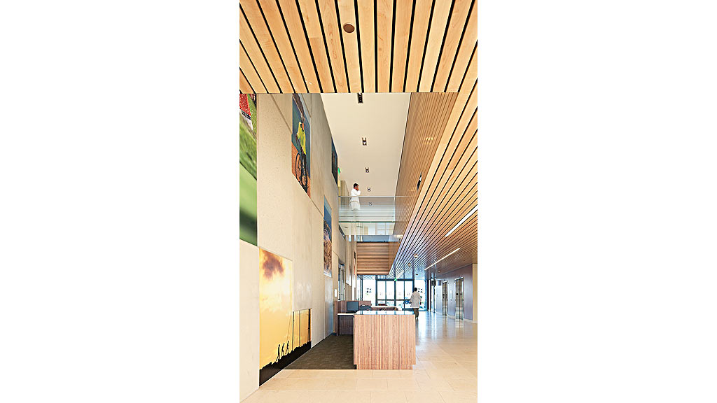 A person standing on a podium.