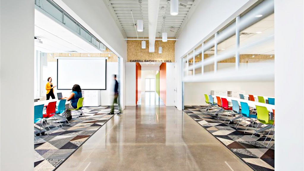 A few people in an office.