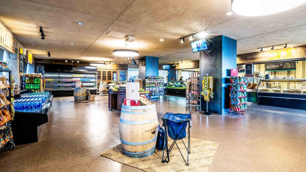 A store with a large barrel.