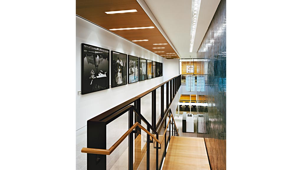 A staircase in a building.