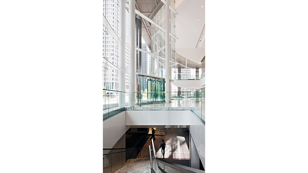 A high angle view of a building.