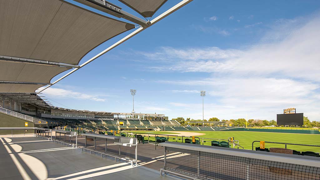A race track with a fence.