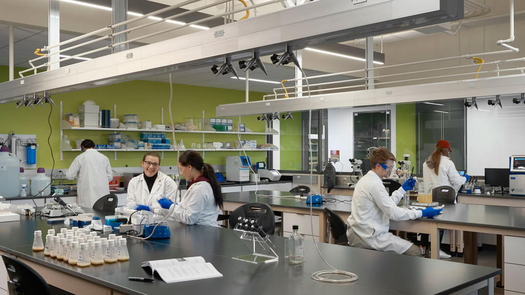 A group of people in a lab.