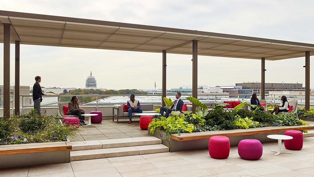 People sitting on a bench.