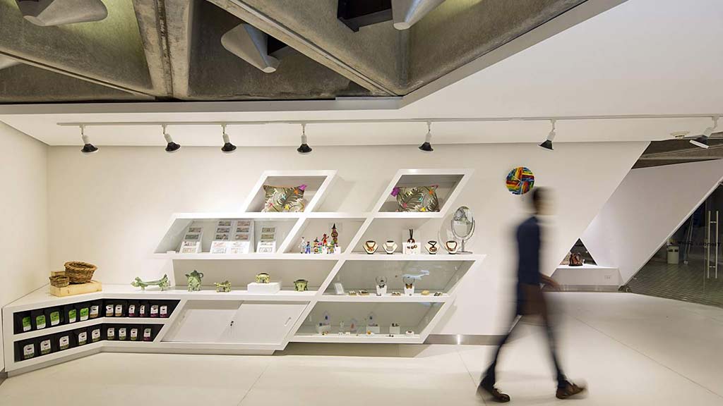 A person walking in a room.