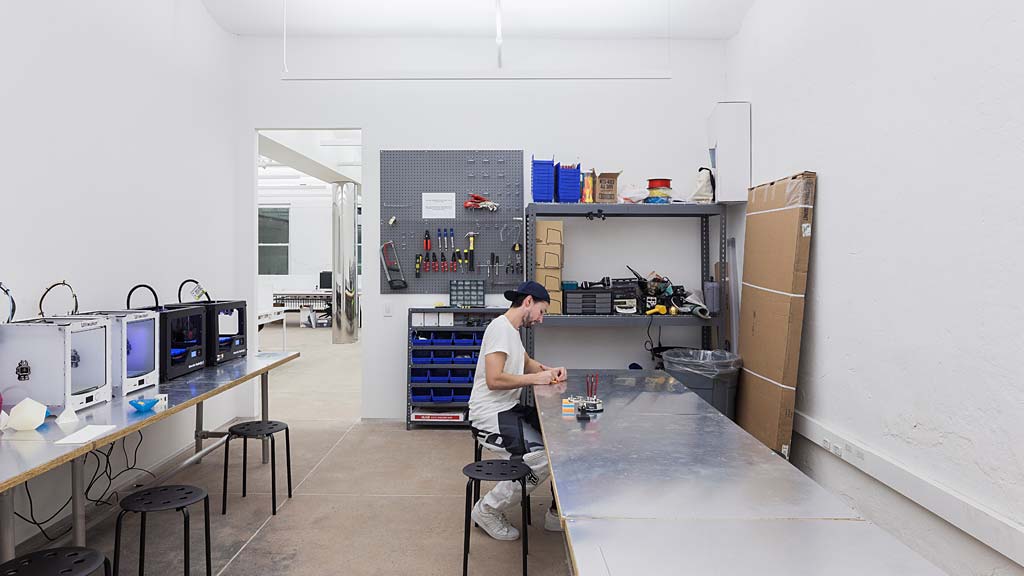 A person working in a room.