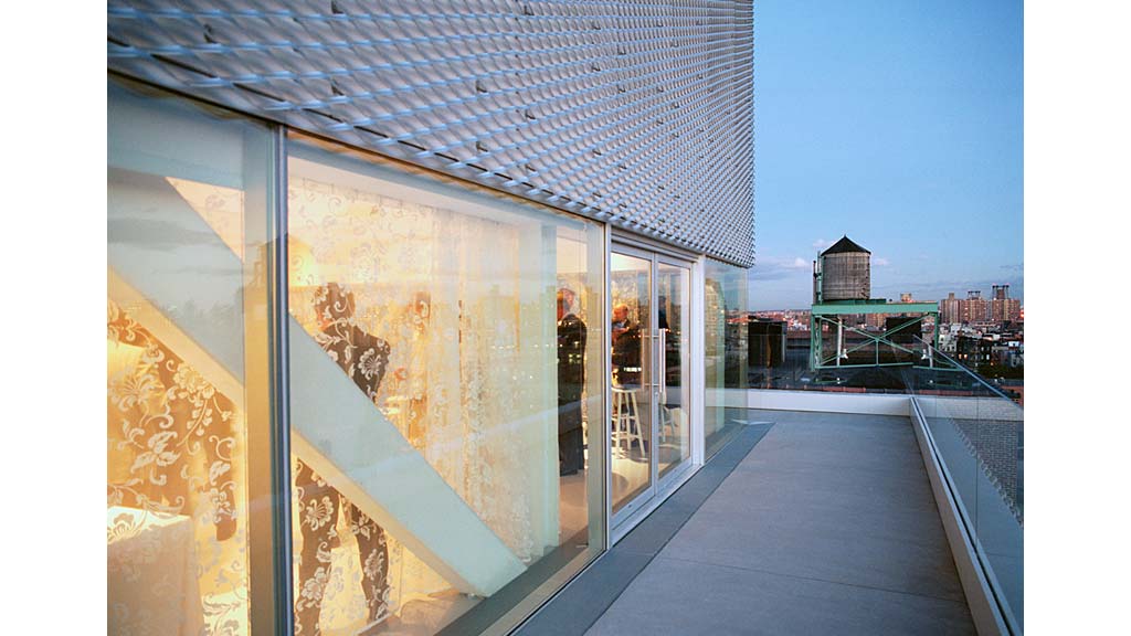 A building with glass walls.