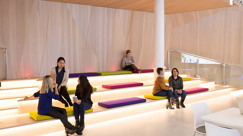 A group of people sitting on mats.