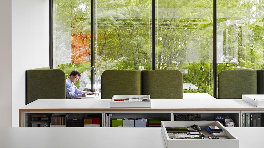 A person sitting at a desk.