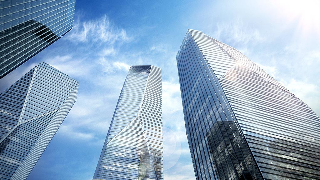 A group of skyscrapers.