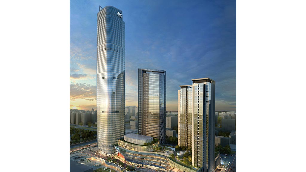 A few tall buildings.