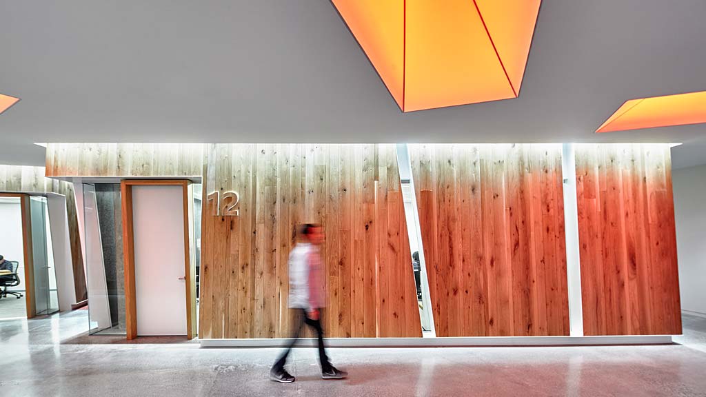 A person walking in a building.