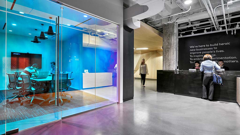 A group of people in a room.