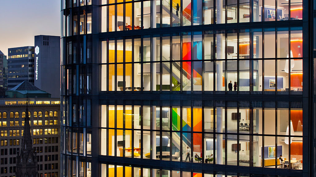 Park Hill, Sheffield with many windows.