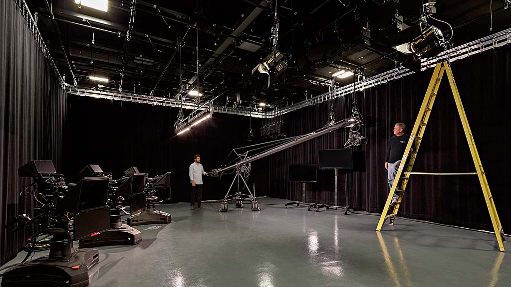 A couple of men on a stage.