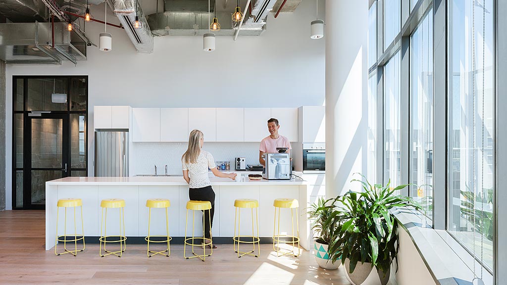 A man and woman in a room.