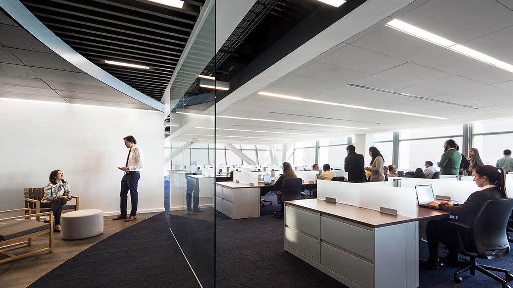 A group of people in a room.