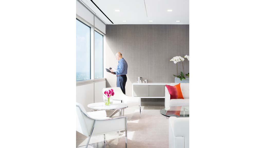 A person standing in a room.