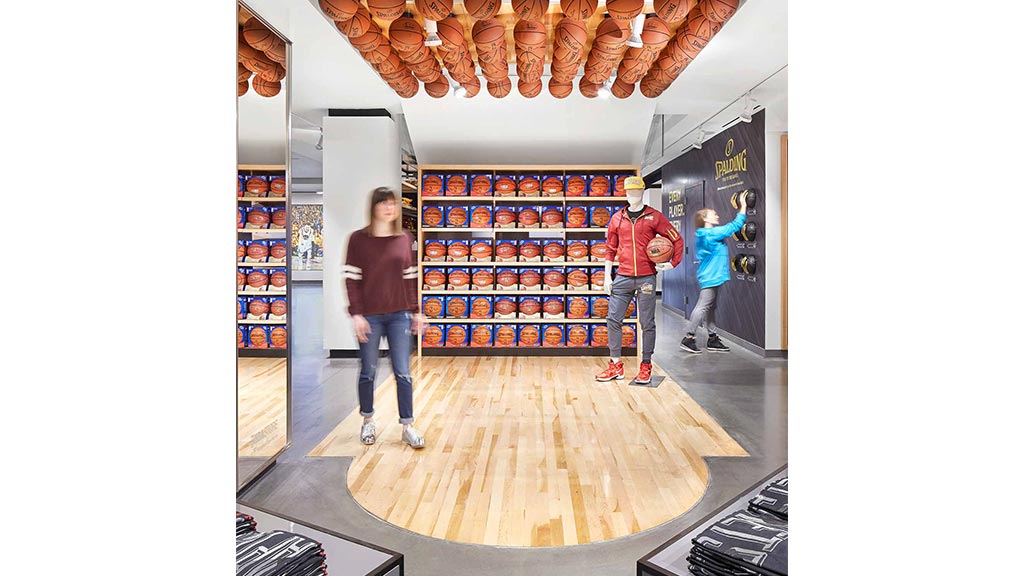 A group of people in a store.