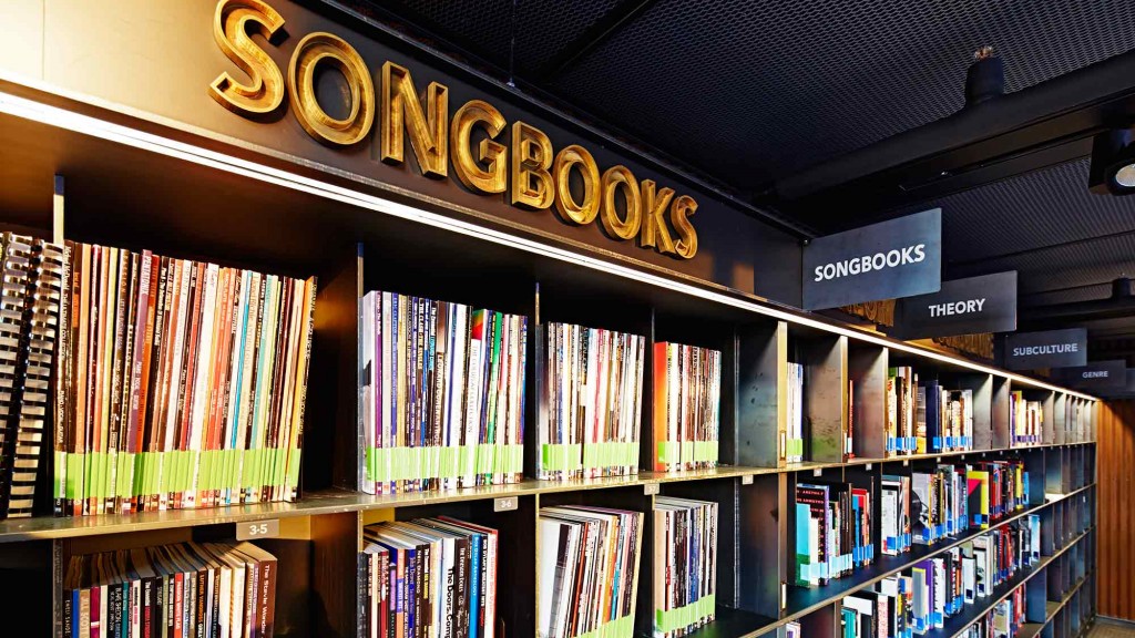A store with shelves of books.